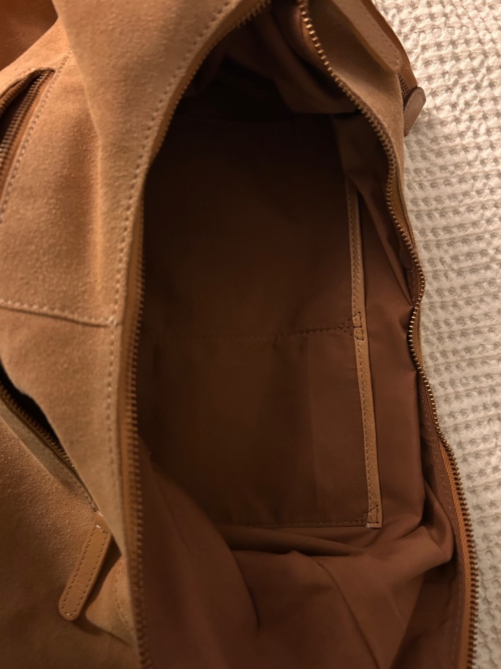 Vilenca Holland 100% Genuine Leather Suede Hobo Shoulder Bag – Light Tan – NWT - Picture 6 of 6